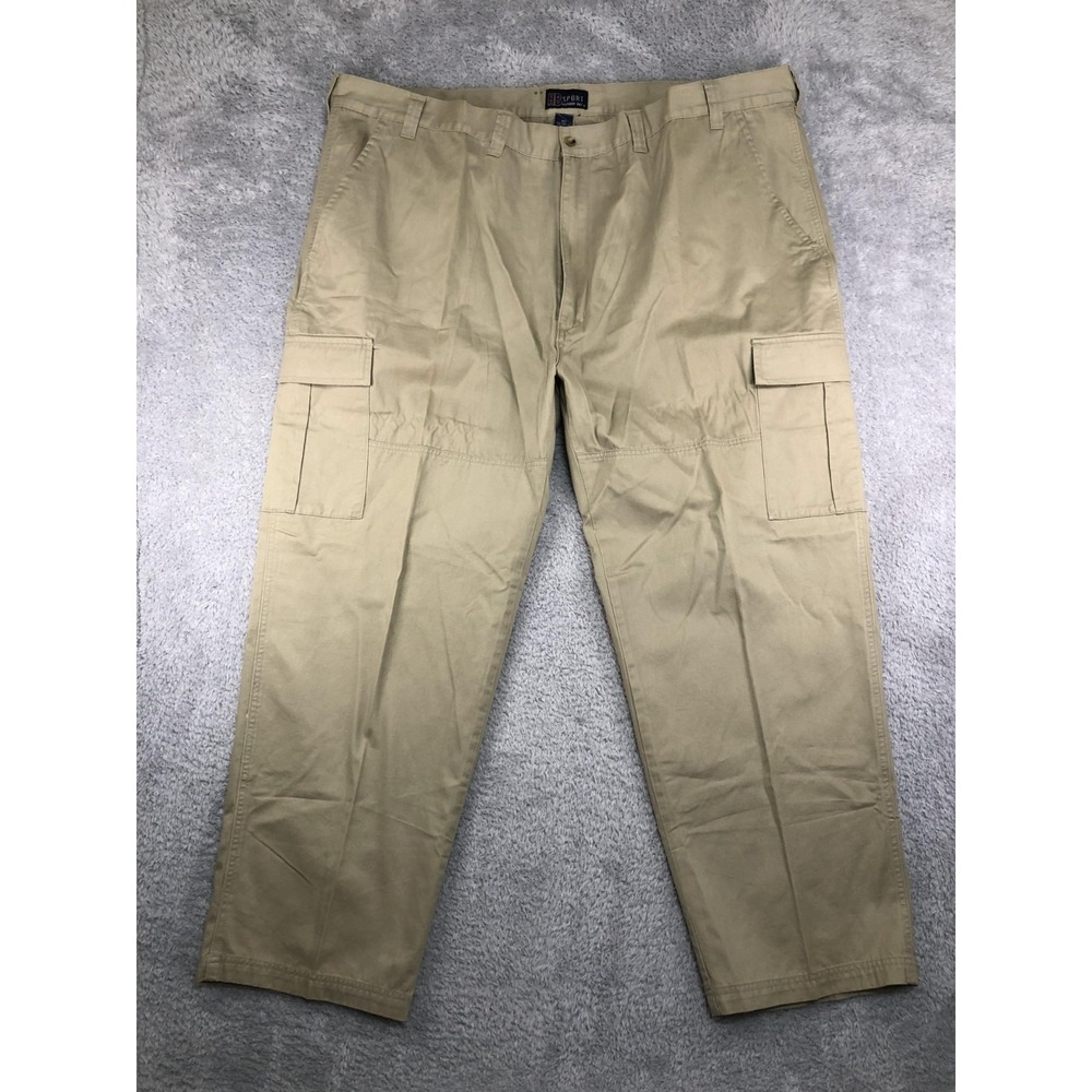 Harbor Bay Sport Pants Mens 52x31.5 (Tag 54x32) Beige NWT Cargo High Rise
